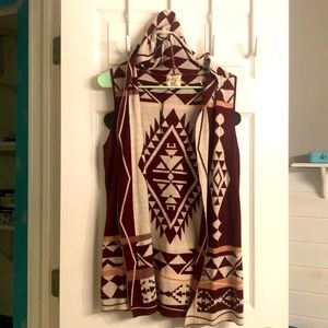 Hippie Rose, Hooded Vest - NWOT